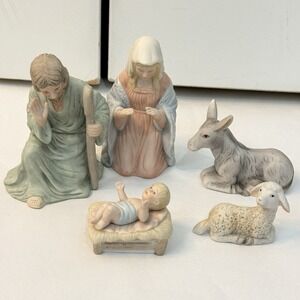 Vtg 1983 Set 5 Piece LEFTON THE NATIVITY  Collection Porcelain‎  #00332 Hand Pnt